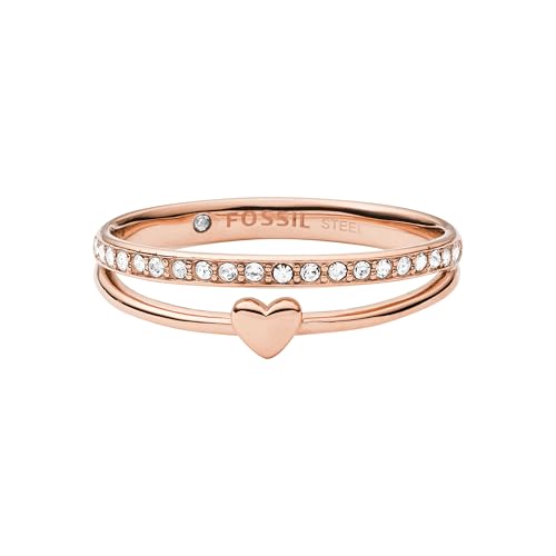 Fossil Ring Für Frauen Vintage Glitz Länge: 21 5 X 20 X 6 Rose Gold Edelstahl Ring JF03460791