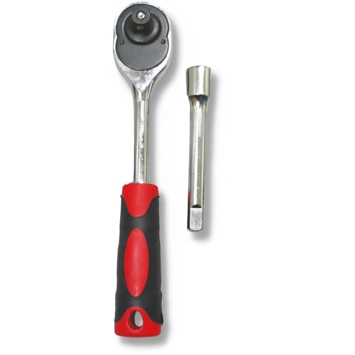 Image of Tool kit 12 in 1 Socket set Chrome Vanadium Combination half Socket Wrench Set with Ratchet Spanner Car Repair Tool Set (1 /2 RATCHET HANDLE)