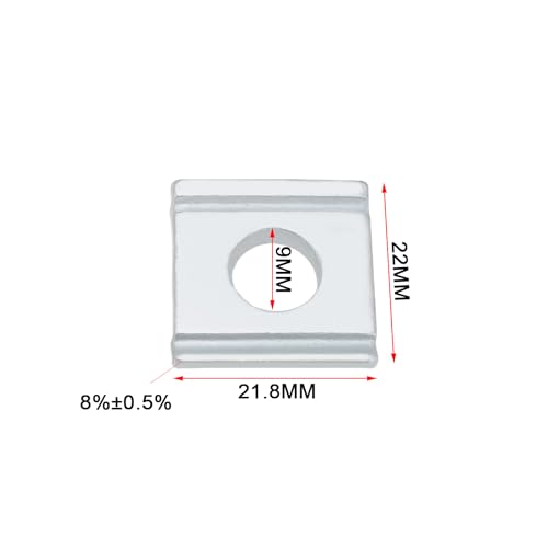 LT Easiyl 10 Stück DIN434 Nutdichtung, M8, quadratische Unterlegscheiben, abgeschrägt, Ersatzteil, metrische Unterlegscheiben aus verzinktem Stahl, konische Unterlegscheiben, 8 %, Doppelnut
