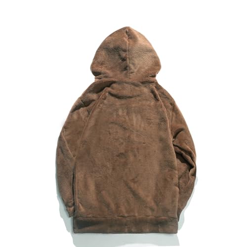 crazynekos Men's Fuzzy Fleece Hoodie Long Sleeve Fashion Pullover Fall Outwear Winter Hooded Sweatshirt with Pocket3