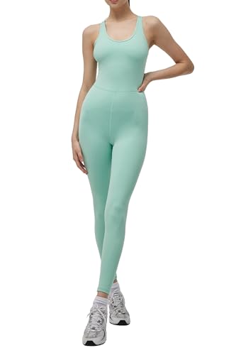 Image of LOVESOFT Workout Jumpsuits for Women Sleevesless Bodycon Backless Unitard