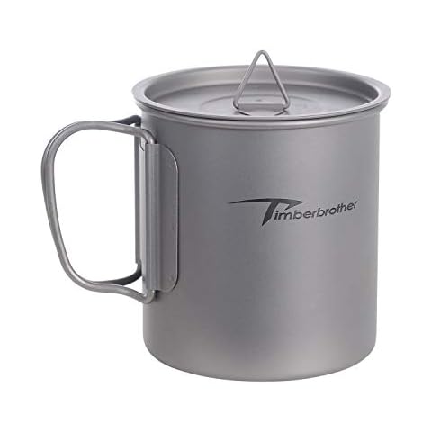 Timberbrother 450ml Titanium Cup with Lid Cover