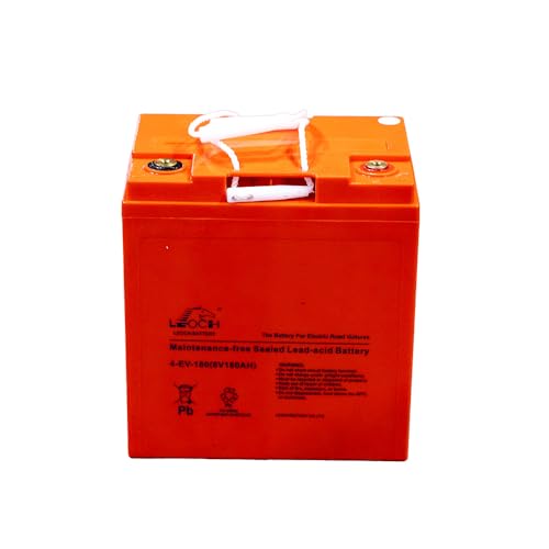 Massimo Leoch 8V 180Ah Sealed Lead-Acid Deep Cycle Golf Cart Battery Replacement Maintenance-Free Electric Vehicle Battery 11 in H x 10 in L x 7 in W
