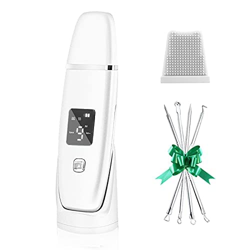 OWYELO Limpiador Ultrasónico Facial, Ultrasonic Skin Scrubber Ultrasónico Piel Limpieza Facial Skin Scrubber 4 in 1 USB Carga, Exfoliación de Cara, Ultrasonic Peeling Piel Masajeador Facial Extractor Cover