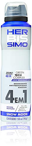 Desodorante Aerossol Antiperspirante, Herbissimo, Snow Moon, 150 Ml