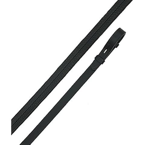 SIE Leather Rubber Reins Black Brown Mini Pony Cob Full (Brown, Full) Cover