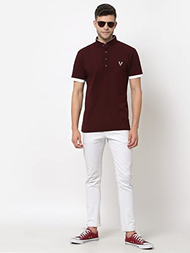 Image of UZARUS Men's Solid Cotton Regular Fit Polo T-Shirt