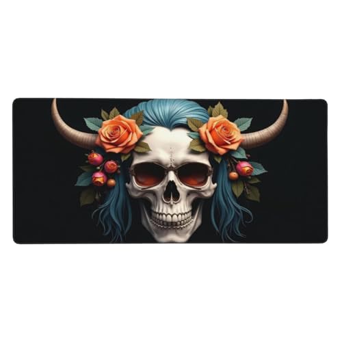 Grand tapis de souris de jeu en caoutchouc bleu sous-main de bureau