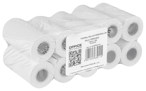 OFFICE PRODUCTS Kassenrollen Thermorollen / 10 Rollen - 110mm x 20m/ Weiß/Thermopapier Bonrollen für Registrierkasse - Bondrucker/BPA Frei/für EPOS, POS, PDQ, Kassensystem