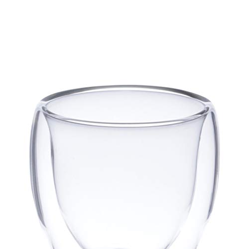 Conjunto 6 Copos para Café Dupla Parede de Vidro Lyor Transparente 70Ml