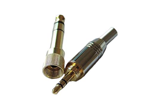 Lot de 10 prises stéréo 6,35 mm mâle vers jack 3,5 mm + 10 connecteurs stéréo 3,5 mâles pour câble de 4 mm