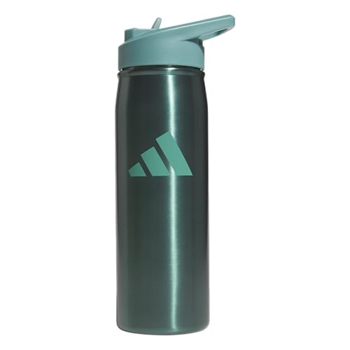Image of adidas Straw Lid Metal Water Bottle 600 mL | Double-Wall Insulated, Leak-Resistant Lid, Stays Cold 24 Hours, Easy-Use Straw Top, Swap-Friendly Lid, Workouts & Daily Use