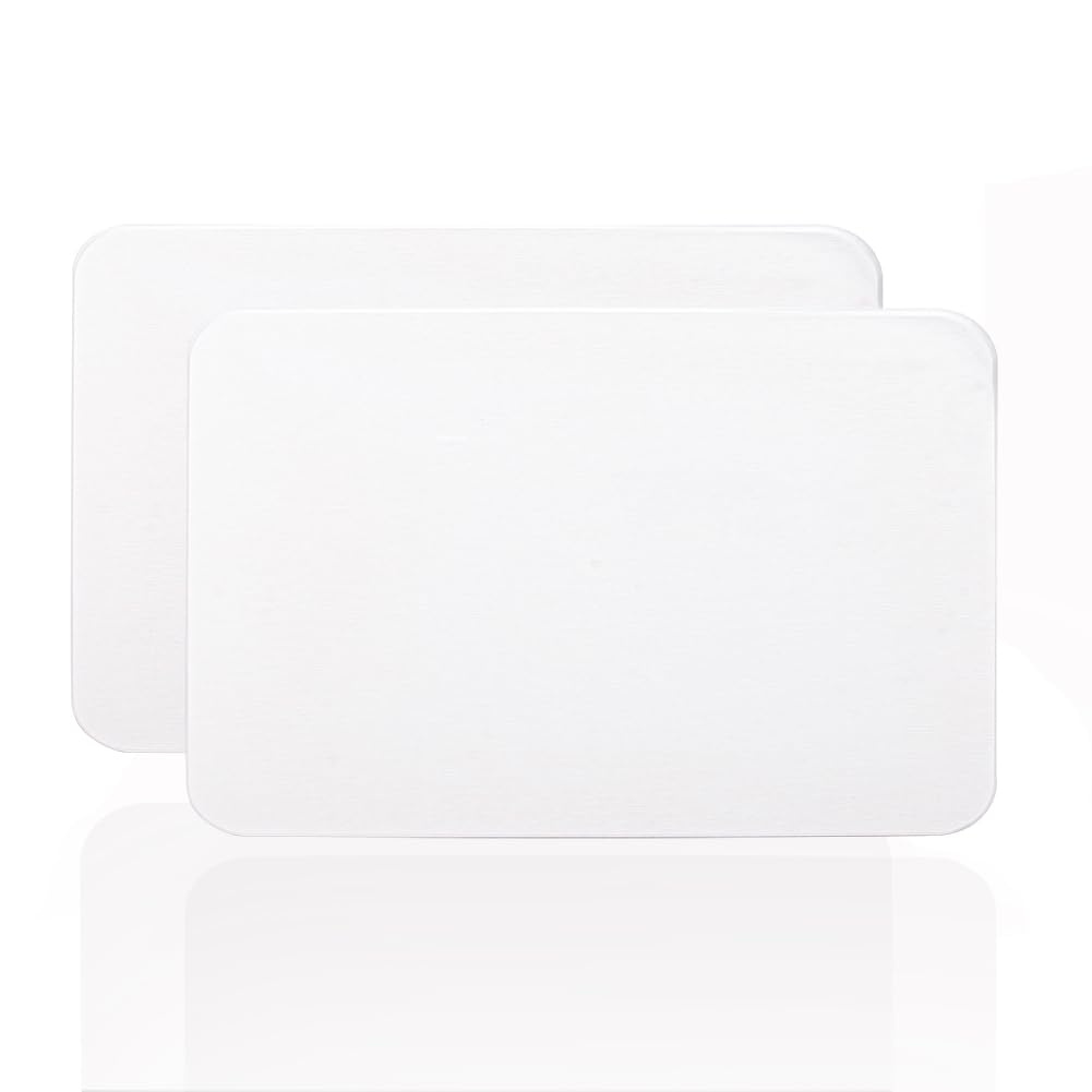 2 PCS Stone Dish Drying Mat for Kitchen Counter, Eco-Friendly Ditomaceous Earth Mat, Quick Drying Board Heat Resistant Dish Drying Pad, Non-Slip Drying Mat for Dish Bottle Cup(15.7x11.8 Inch)