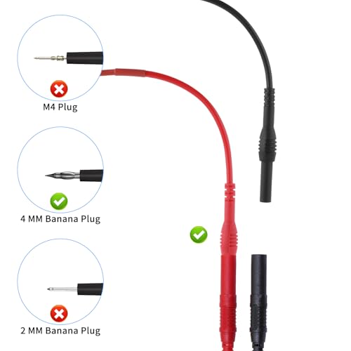 Image of 2 PCS Spoon Back Probe, Silicon Flexible Test Back Probe Pins Bendable Spoon Multimeter Test Extention Power Probes Compatible with 4mm Banana Plug for Wire Piercing Car Repairing Electrical Testing