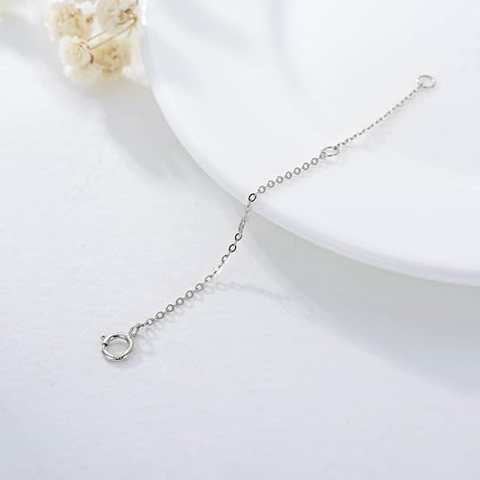 Image of 14K Gold Chain Extender for Women, Yellow Gold /White Gold /Rose Gold Adjustable Gold Necklace Anklet EXtension Chain, Available in 2 /3 /4 Inch