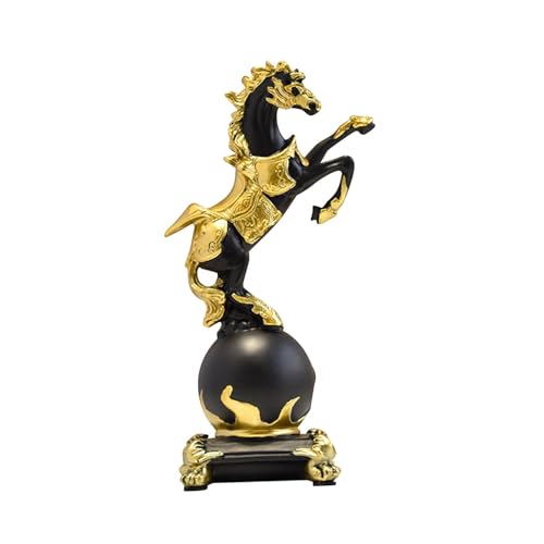 Figurine de cheval bureau et cheminée statue noire contemporaine