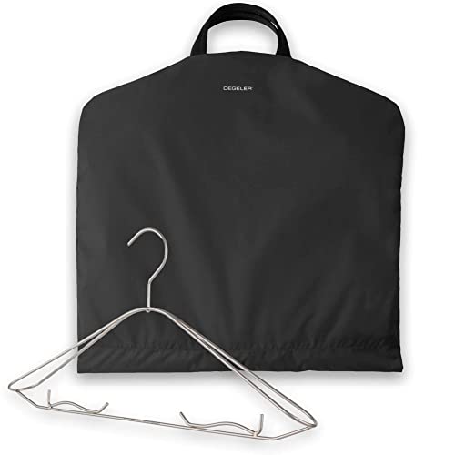 DEGELER SkyHanger - borsa porta abiti con appendino unico in titanio per uomo e donna - sofisticata borsa porta abiti per viaggiare senza pieghe - nylon leggero e idrorepellente – nero