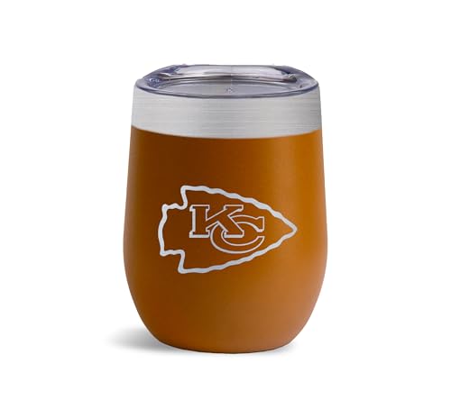 The Memory Company Officially Licensed 12oz Stainless Steel Stemless Wine Tumbler, Kansas City Chiefs