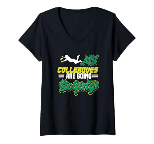 Mujer Mis colegas van al golf Ultimate Frisbee Camiseta Cuello V