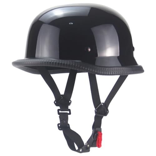 Casco de motocicleta estilo alemán vintage de media cara acabados premium