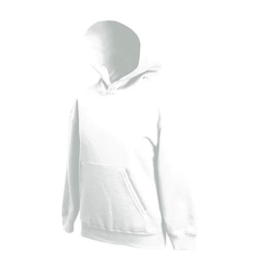 Fruit of the Loom Kinder Kapuzen-Pullover - Weiß , 152