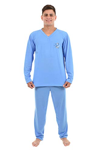 Kit Com 3 Pijamas Longos Masculino Ayron 080 Liso - Cores Sortidas (GG)