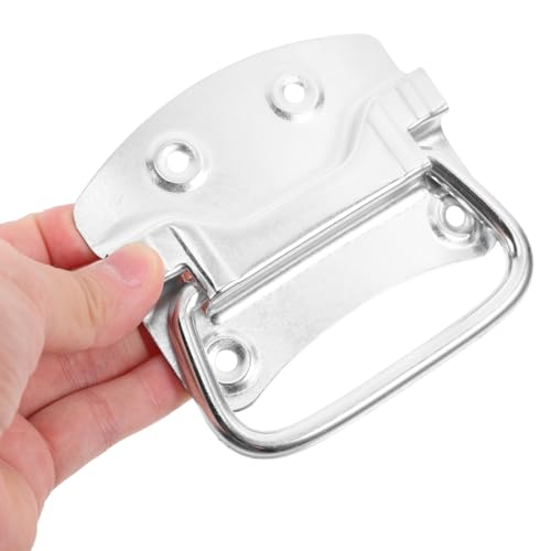 Image of MAGICLULU 2Pcs Heavy Duty Chest Handles, Zinc Plated Case Pull Handle for Toolbox, Chest, Trash Can, Cabinet, Galvanized Buckets Silver