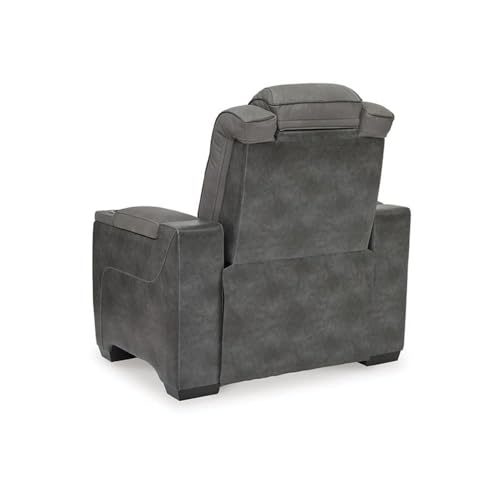 Sillón reclinable moderno gris con control USB miniatura 7