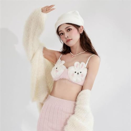 Image of GirlFriend Lingerie for Women Woolen Bra Panty Babydoll Lingerie Dress Cosplay with Panty Female Wedding Nightgown