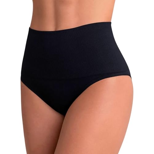 LUPO Loba Calcinha Modeladora Sem Costura Cintura Alta Reduz Medidas, Preto, G