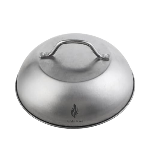 Morikavo Cheese Melting Dome,9 inch Stainless Steel Round Smashed Burger Basting Cover,Grill Lid,Cooking Dome for Flat Top Griddle Accessories