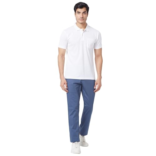 Image of Colorplus Men's Pure Cotton Solid Pattern Tailored Fit Polo Neck Half Sleeve Casual T-Shirt
