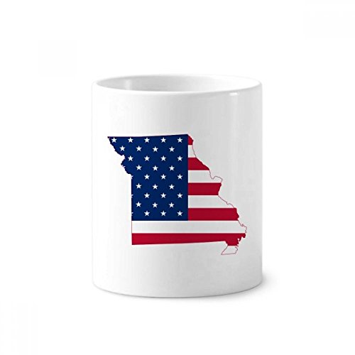 Tasse en céramique blanche Missouri motif drapeau des Etats-Unis finition soignée 350ml