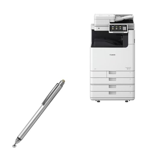 BoxWave Stylus Pen Compatible with Canon imageRUNNER Advance DX C5850i - DualTip Capacitive Stylus, Fiber Tip Disc Tip Capacitive Stylus Pen - Metallic Silver