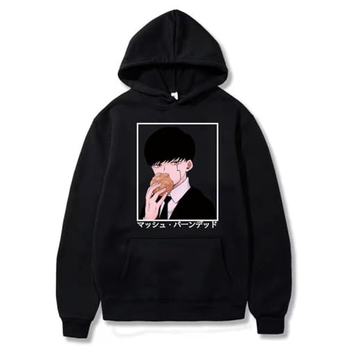 Nesthome Manga Mashle Magia Y Músculos Sudadera con Capucha Manga Larga Streetwear Mujeres Hombres Sudadera Harajuku Anime Ropa Hombres y Mujeres Suéter XXS-4XL, Negro-1., XS