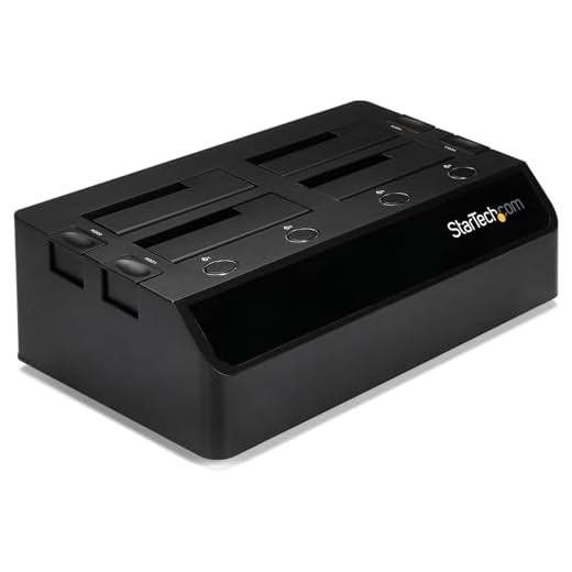 StarTech.com 4-Bay USB 3.0 To SATA Hard Drive Docking Station, USB Hard Drive Dock, External 2.5/3.5" SATA III SSD/HDD Docking Station, Hot-Swap Hard Drive Bay, Top-Loading (SDOCK4U33)