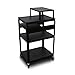 The Marvel Group Marvel Vizion Adjustable Height Cart with Expansion Shelf and Front Pullout Shelf MVAAES241801 AV Cart w/elec