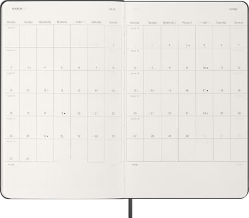 Moleskine 12 Monate Tageskalender 2026, Large/A5, 1 Tag = 1 Seite, fester Einband, Schwarz