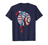 Marvel Avengers Retro Captain America Vintage Comic Circle T-Shirt