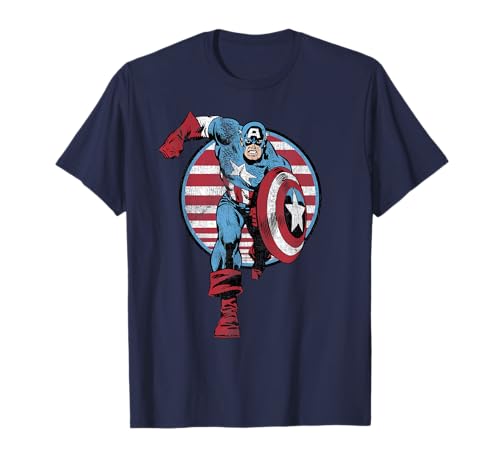 T-shirt Captain America enfant bleu idéal pour l'école et le sport