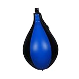 Yiju Boxing Hanging Ball, Punching Bag Inflatable Beginners PU Leather Dodge Punch Ball Speed Ball for Improve Speed Training, Blue
