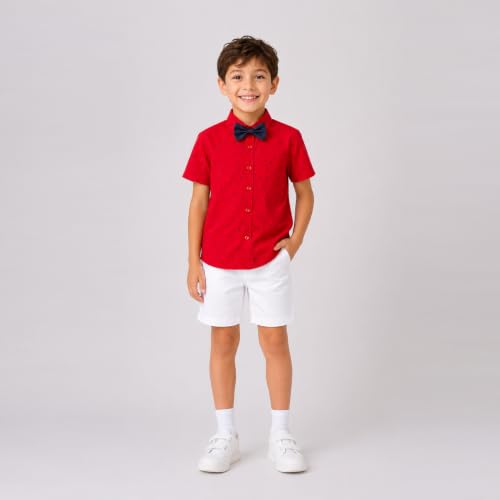 Image of Mud Kingdom Little Boys Dress Shirts Short Sleeve Cute Summer