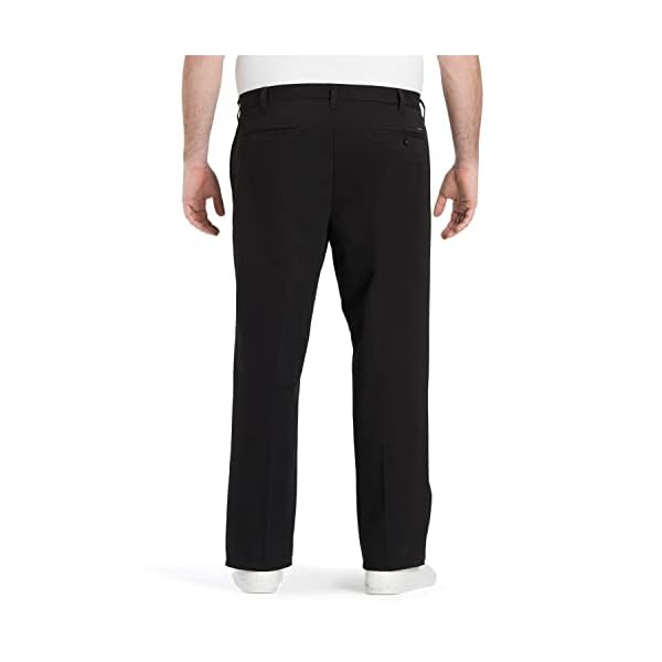 Izod Men's Big and Tall Performance Stretch Pleated Pant, Black, 54W x 30L - Image 3