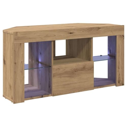 vidaXL Eck-LED-TV-Schrank Artisan-Eiche 108 x 40 x 50 cm Holzwerkstoff,...