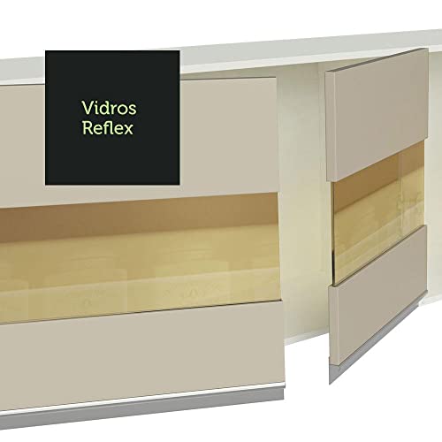 Cozinha Completa 100% MDF Madesa Smart 300 cm Modulada Com Armário e Balcão - Branco/Rustic/Crema