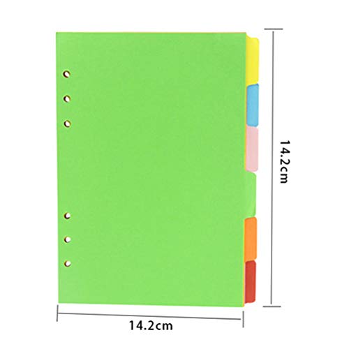 TOYANDONA 6 divisórias de abas A5 coloridas criativas 6 furos, preenchedor de índice, páginas classi