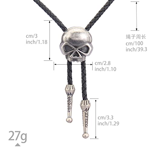 Image of GelConnie Native American Bolo Tie Rodeo Cowboy Leather Necktie Western Necklace Costume Accessories for Men,Women