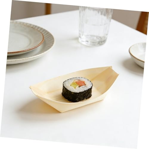 Platos desechables de madera para sushi 17cm x 8.5cm 100 pcs miniatura 5