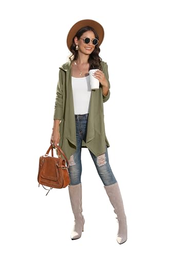 Image of VIISHOW Womens Lightweight Casual Hoodie Cardigans Open Front Waffle Knit Long Sleeve Outwear Coat with Pockets