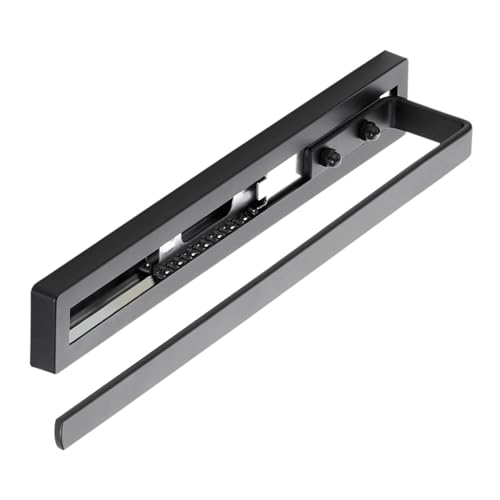 SOTECH Toallero extraíble STYLE 1 brazo negro 325 mm de extensión 145 mm Toallero para montaje lateral y bajo lavabo en baño y cocina